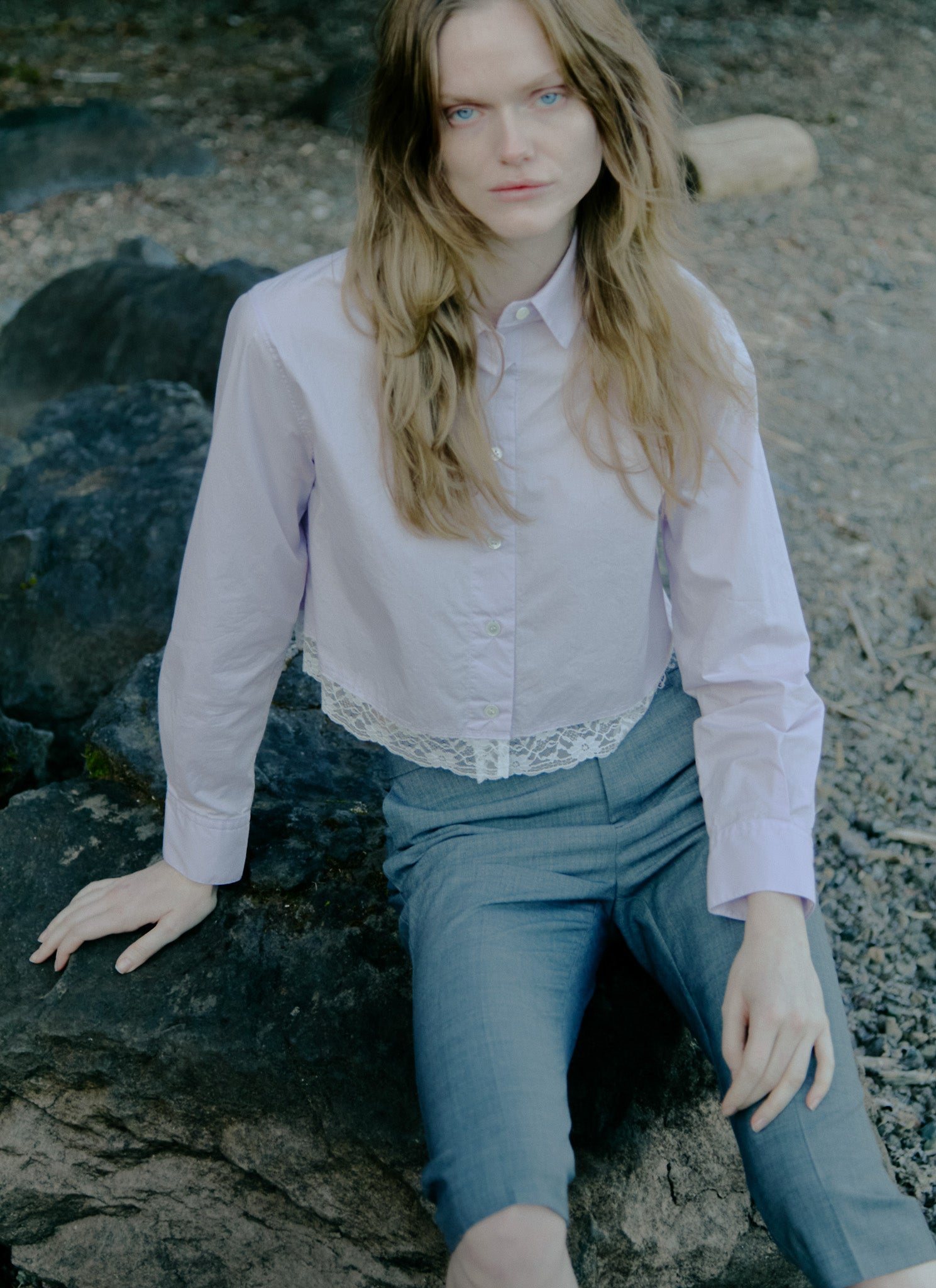 Lumi Lace Cropped Shirt | Gajess