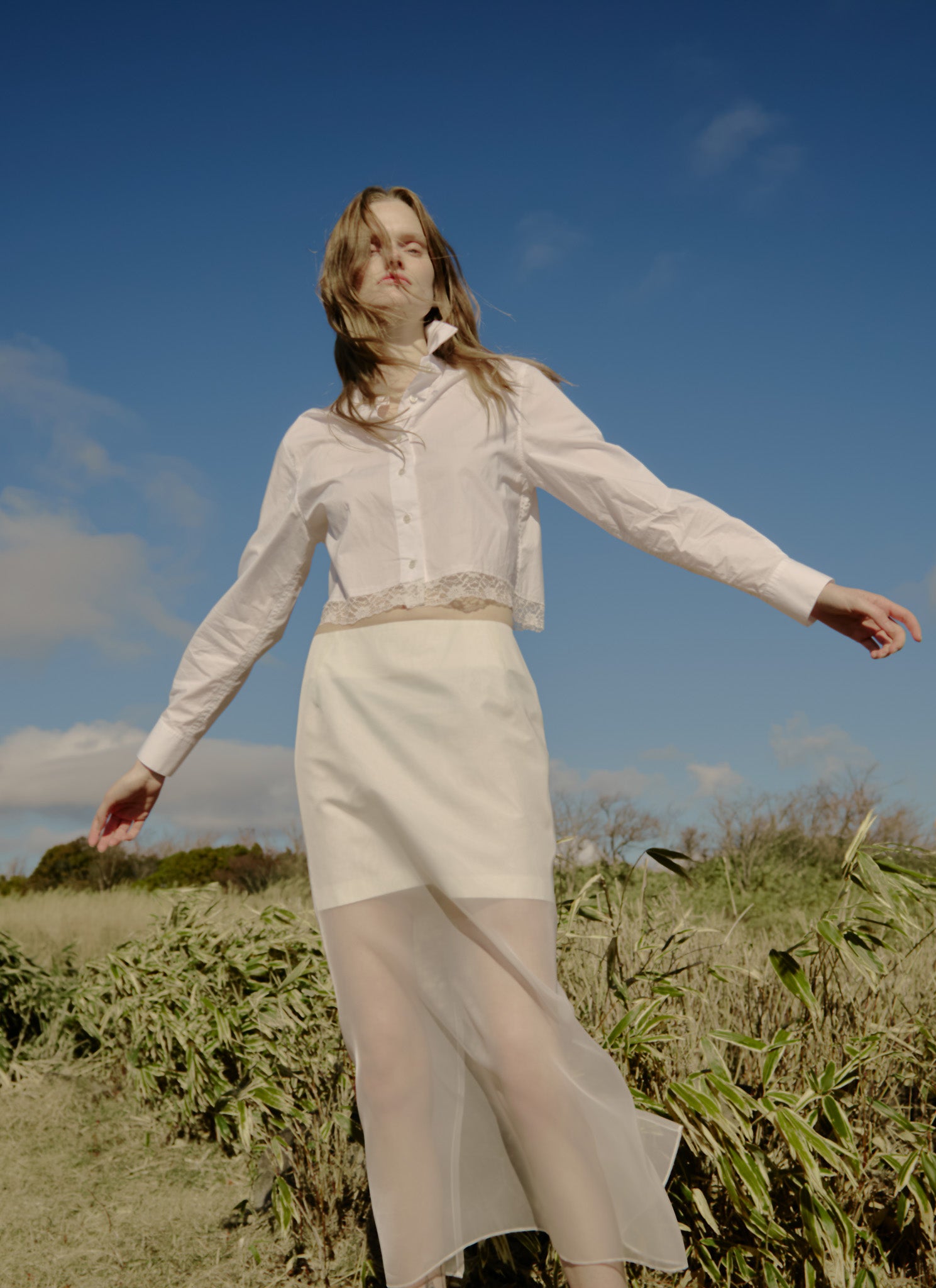 Lumi Lace Cropped Shirt | Gajess