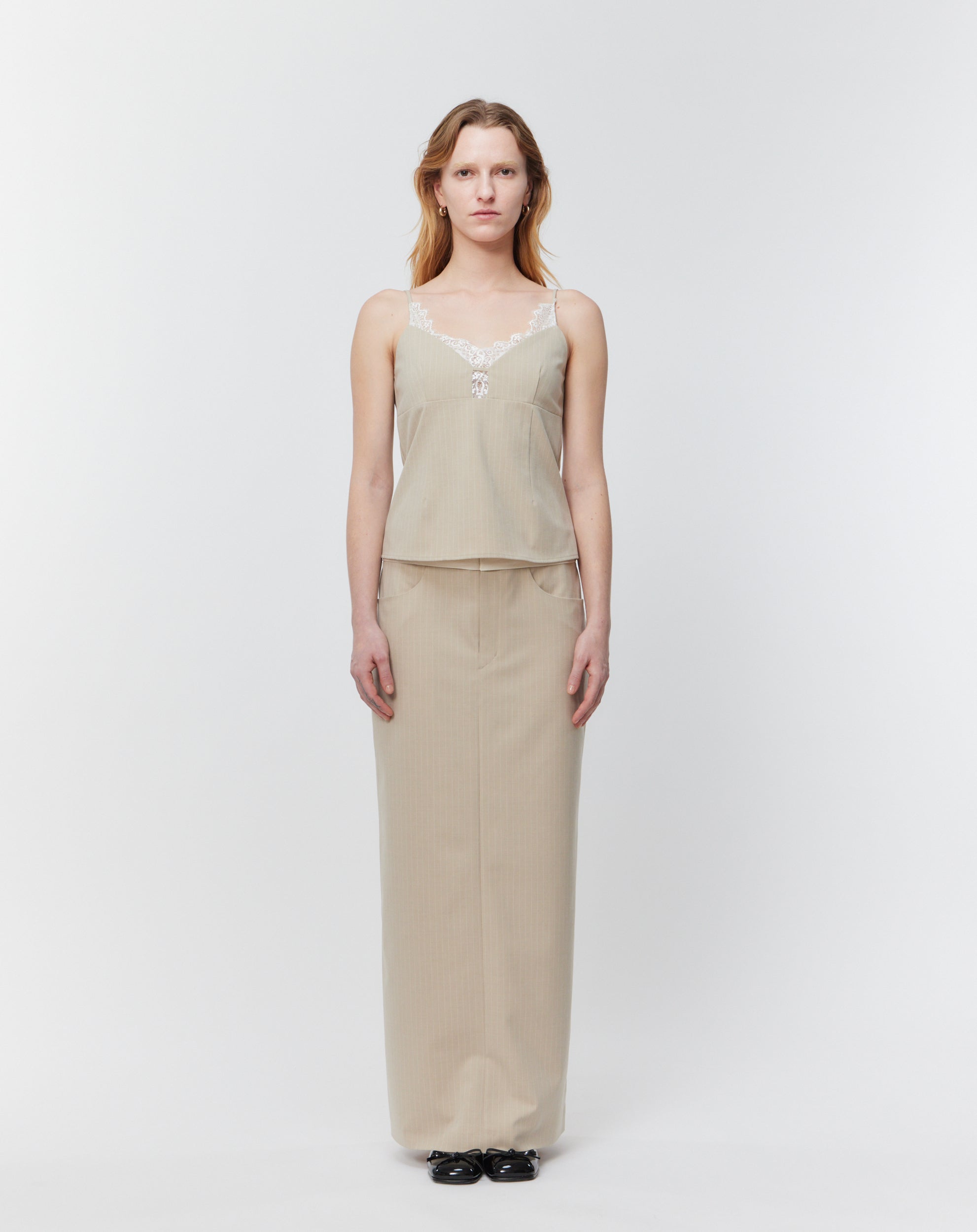 美品　Gajess Taylor Pencil Skirtネイビーストライプ36 Taylor pencil skirt | Gajess