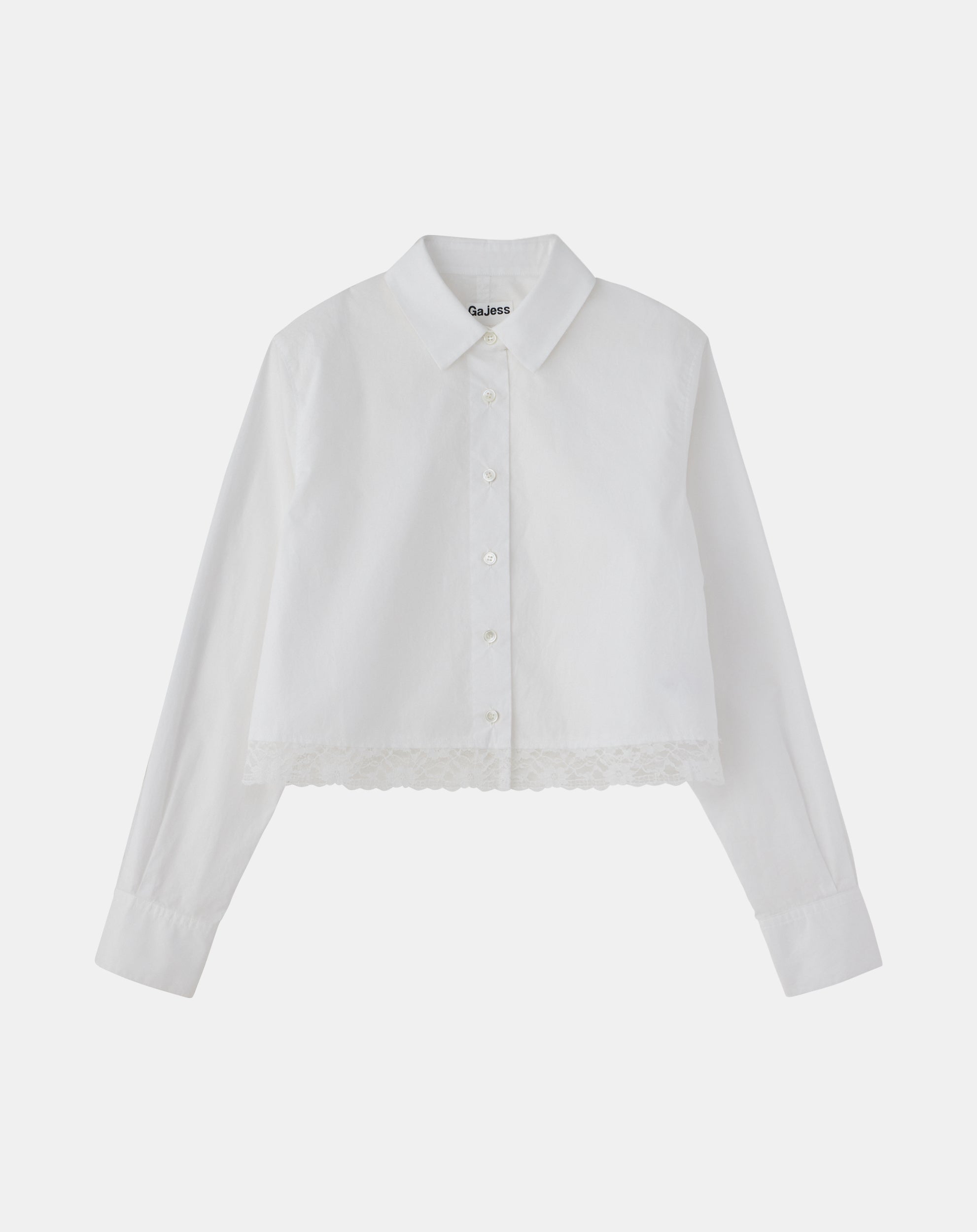 (即日発送)Gajess Lumi Lace Cropped Shirt 白 Lumi Lace Cropped Shirt | Gajess